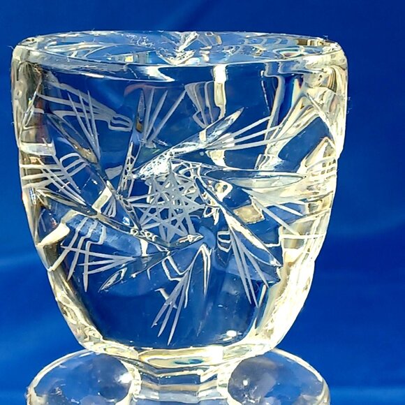 Vtg Bohemian Cut Lead Crystal Decanter 6 Wine Sherry Cordial Glasses Set - Picture 15 of 16